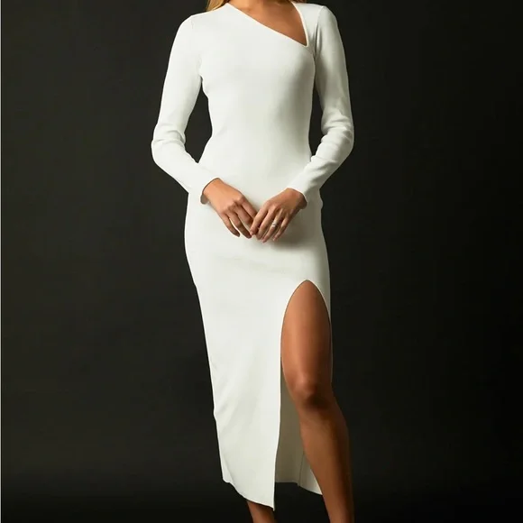 white evening gown dresses Glossy White Evening Dress main image 1